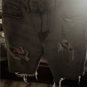 Levi Distressed Blue Denim Shorts